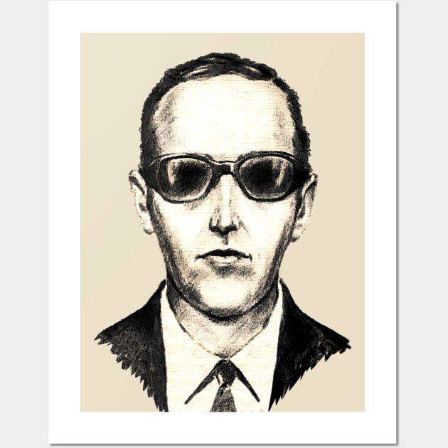 DB Cooper Mugshot Sketch Wall Art by Alema Art